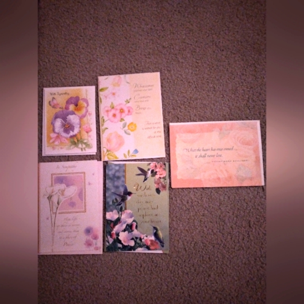 Lot of (5) sympathy cards